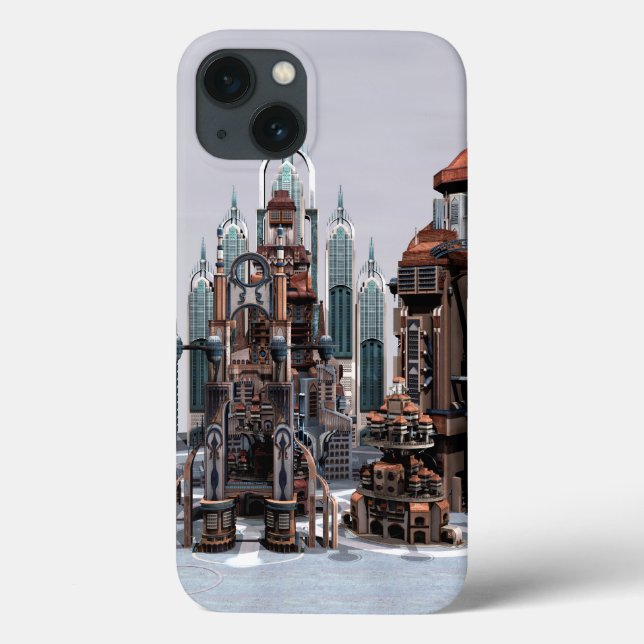 Futuristic Fantasy City Sci Fi Skyline Art Case-Mate iPhone Case (Back)