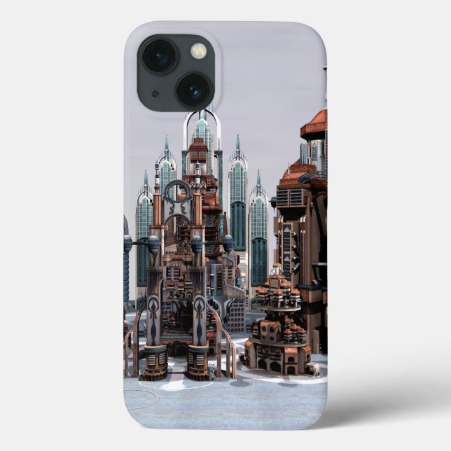 Futuristic Fantasy City Sci Fi Skyline Art Case-Mate iPhone Case (Back)
