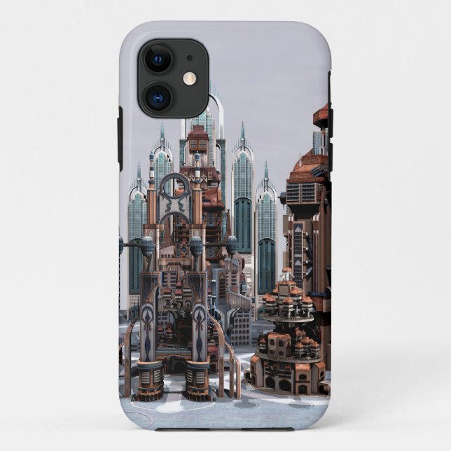 Futuristic Fantasy City Sci Fi Skyline Art Case-Mate iPhone Case (Back)