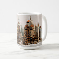 Futuristic Fantasy City Sci Fi Skyline Art