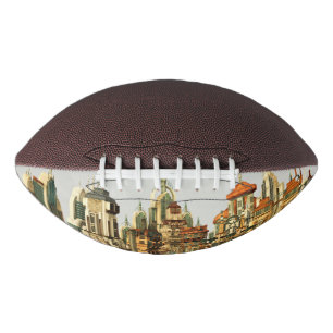 Futuristic Fantasy City Sci Fi Skyline Art Football