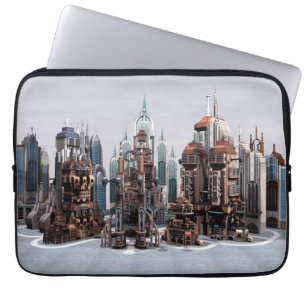 Futuristic Fantasy City Sci Fi Skyline Art Laptop Sleeve