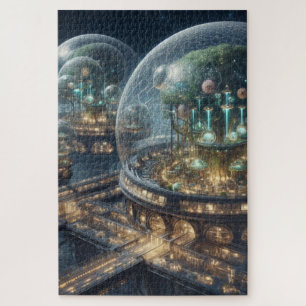 Futuristic Fantasy Plant Bio Domes  Jigsaw Puzzle