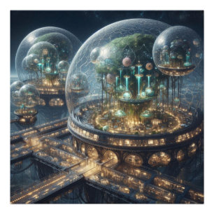 Futuristic Fantasy Plant Bio Domes  Photo Print