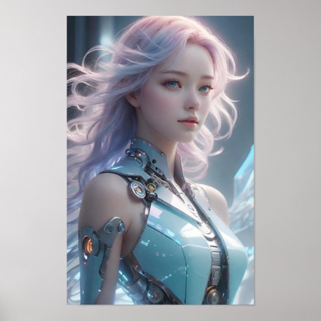 Futuristic Female Android Poster (Front)