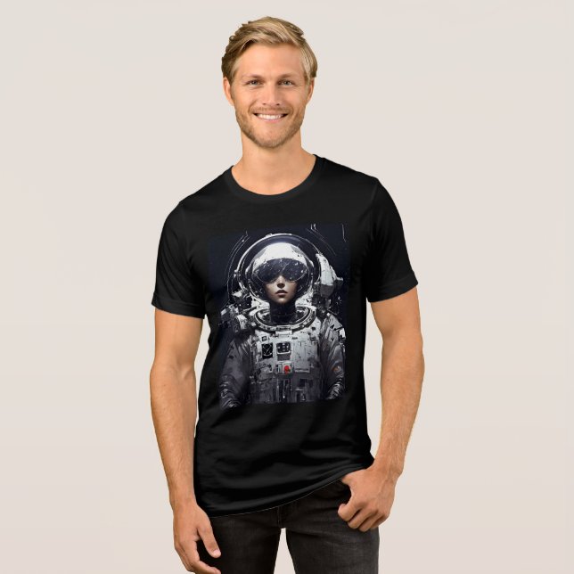 Futuristic Female Astronaut Sci-Fi Tee (Front Full)
