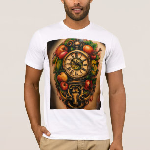 futuristic fine line wing tattoo t-shirt design