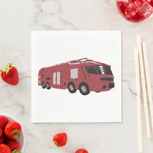 Futuristic Fire Truck Napkin