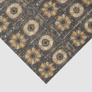 Futuristic floral pattern design tissue paper