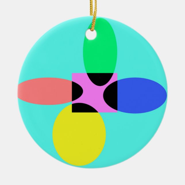 Futuristic flower ceramic ornament (Front)
