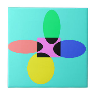 Futuristic flower ceramic tile