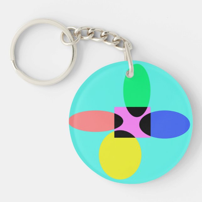 Futuristic flower key ring (Front)