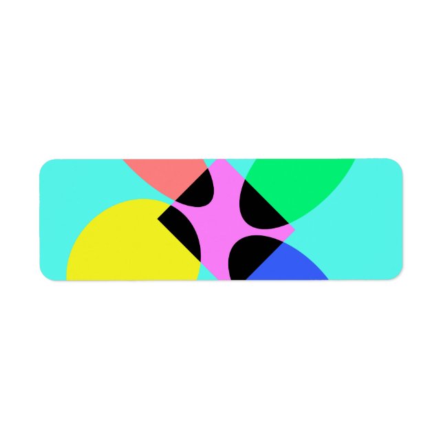 Futuristic flower return address label (Front)