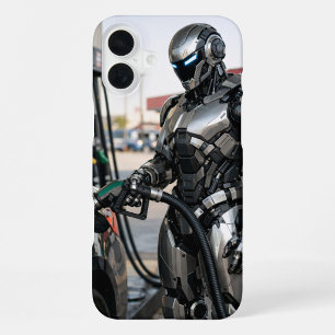 Futuristic Fuel Stop iPhone 16 Plus Case