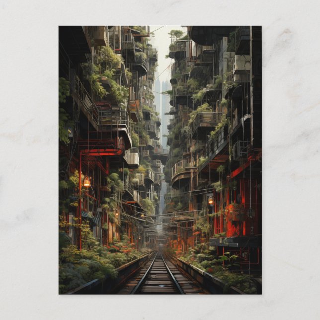 Futuristic Fusion of Manhattan and Bangkok Postcard (Front)