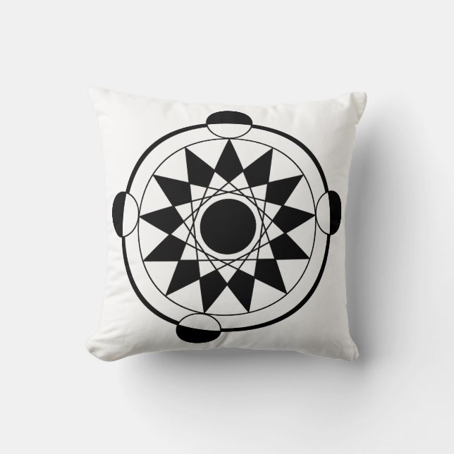 Futuristic Geometric Crop Circle Mandala Cushion (Front)
