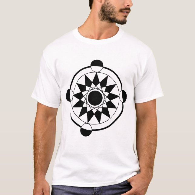 Futuristic Geometric Crop Circle Mandala T-Shirt (Front)