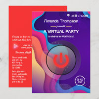 Futuristic Geometric Virtual Birthday Party