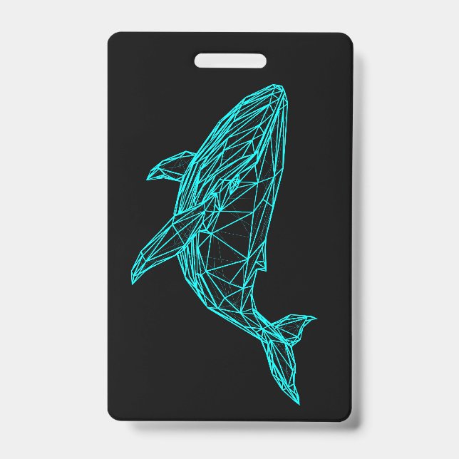 Futuristic Geometric Whale Badge ID Badge (Front)