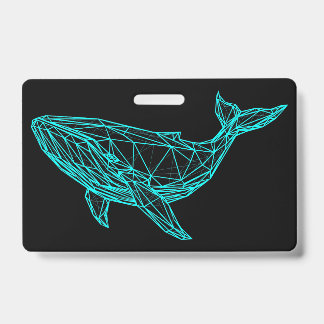 Futuristic Geometric Whale Badge ID Badge