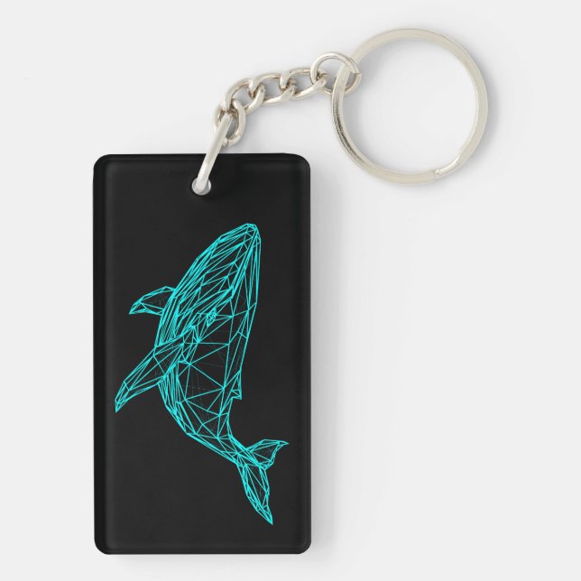 Futuristic Geometric Whale Keychain (Back)