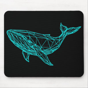 Futuristic Geometric Whale Mouse Pad