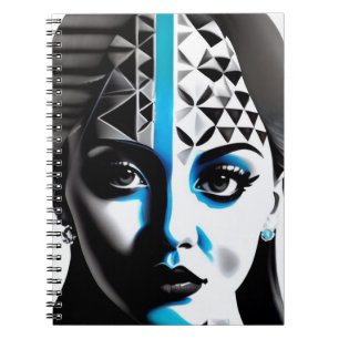 Futuristic Geometric Woman Notebook