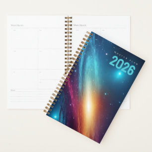 Futuristic Glowing Neon Abstract Cosmic Space Planner