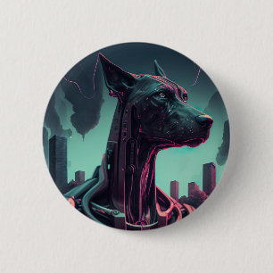 Futuristic Great Dane The Robotic Companion 6 Cm Round Badge