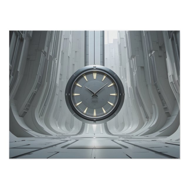 Futuristic Hangar Chronometer Poster (Front)
