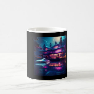 Futuristic House On The Lake Coffee Mug