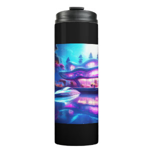 Futuristic House On The Lake Thermal Tumbler