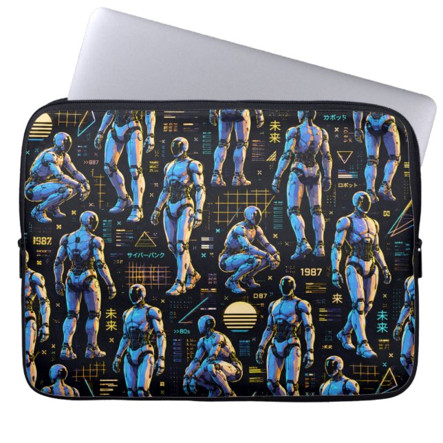 Futuristic Humanoid Robot Art | AI Android Sci-Fi  Laptop Sleeve (Front)