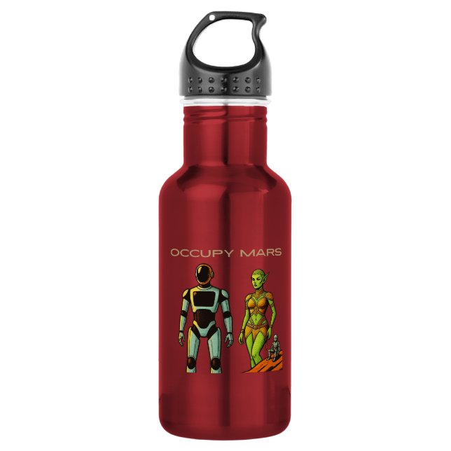 Futuristic Humanoid Robot design 532 Ml Water Bottle (Front)