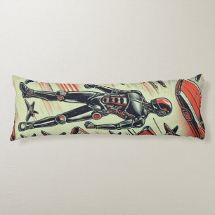 Futuristic Humanoid Robot Pattern AI Robotics Sc Body Cushion