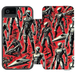 Futuristic Humanoid Robot Pattern AI Robotics Sc Incipio Watson™ iPhone 5 Wallet Case
