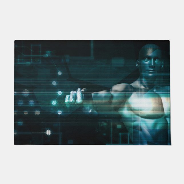 Futuristic Interface with Android Robot User Doormat (Front)