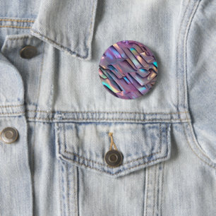 Futuristic iridescent/abstract holographic 6 cm round badge