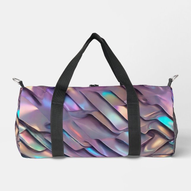 Futuristic iridescent/abstract holographic  duffle bag (Front)