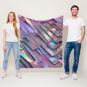 Futuristic iridescent/abstract holographic fleece blanket