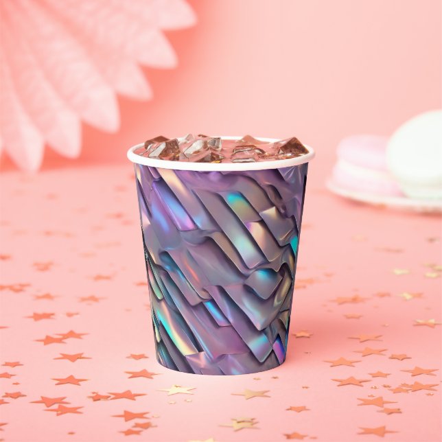 Futuristic iridescent/abstract holographic  paper cups (Insitu)