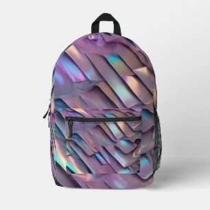Futuristic iridescent/abstract holographic printed backpack