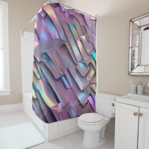 Futuristic iridescent/abstract holographic  shower curtain
