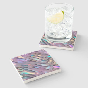 Futuristic iridescent/abstract holographic  stone coaster