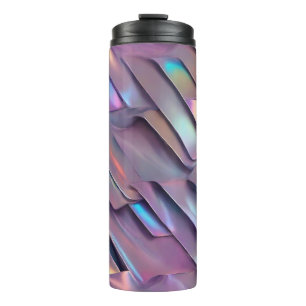Futuristic iridescent/abstract holographic thermal tumbler