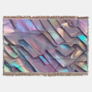 Futuristic iridescent/abstract holographic throw blanket