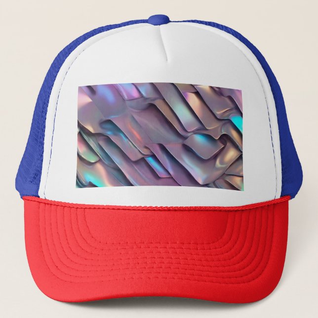 Futuristic iridescent/abstract holographic  trucker hat (Front)