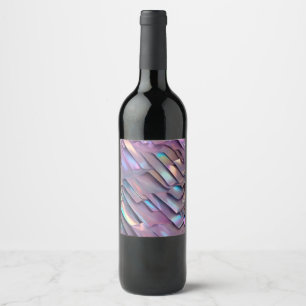 Futuristic iridescent/abstract holographic wine label