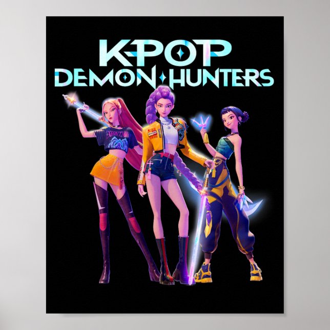 Futuristic K-Pop Style Cyberpunk Girl Group Poster (Front)