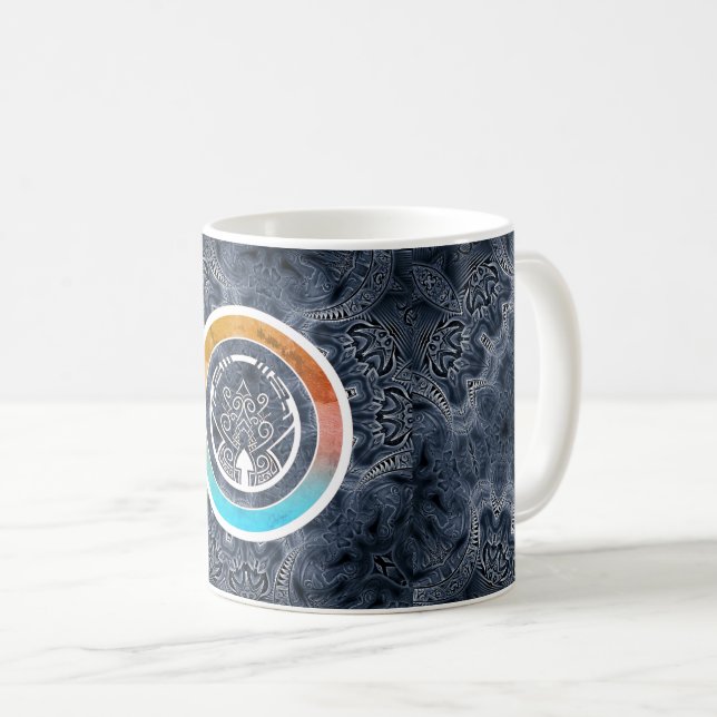 Futuristic kaleidoscope pattern coffee mug (Front Right)